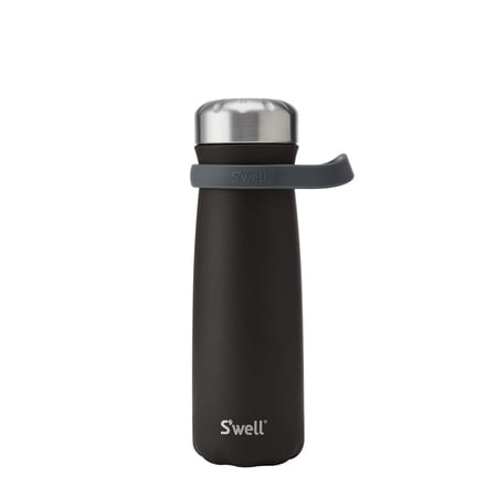S'well Wide Mouth 24 oz Onyx Black Stainless Steel Water Bottle with Handle
