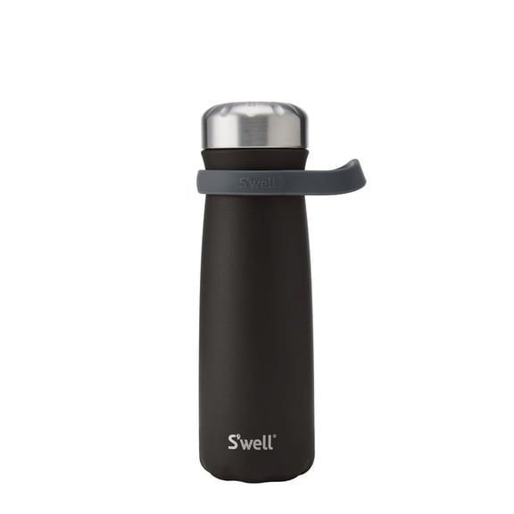 S'well Wide Mouth 24 oz Onyx Black Stainless Steel Water Bottle with Handle