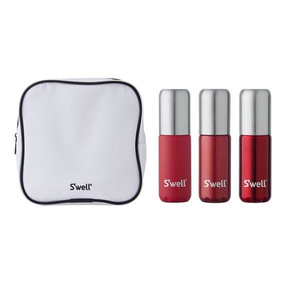 S'well 3.4 oz Refillable Travel Bottles, Red, 3 Count