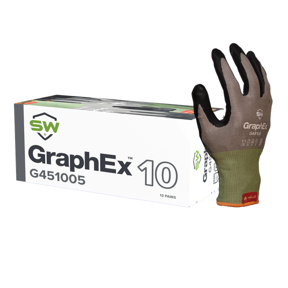 SW® GraphEx® ANSI Level A4 Cut-Resistant and 5 Abrasion-Resistant Gloves with AxiFybr® Technology-X-Large