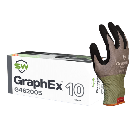 SW® GraphEx® ANSI Level A4 Cut-Resistant and 6 Abrasion-Resistant Gloves with AxiFybr® Technology-Large