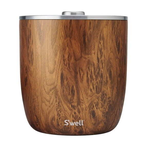 S'well Teakwood XL Stainless Insulated Ice Bucket with Scoop