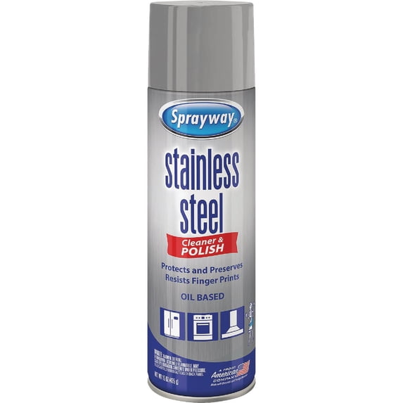 Sprayway Water-Based Stainless Steel Cleaner Spray - Streak-Free - 2 Pack, 15 oz