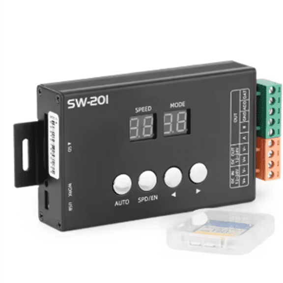 SW201 DMX512 Address Code Writer, TM512/SM16512/ UCS512/GS8512 Etc Address Writer, for DMX512 Code Writers,1 * SW201 DMX512 Address Code Writer 1 * SD card