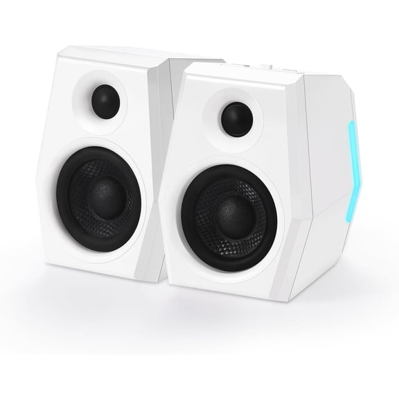 SW209 36W Immersive Gaming Speakers with DSP 3 Sound Modes, 24bit USB DAC & 5.2, 2.0 RGB PC Multimedia Speakers for Desktop Laptop (/Movie/, White)