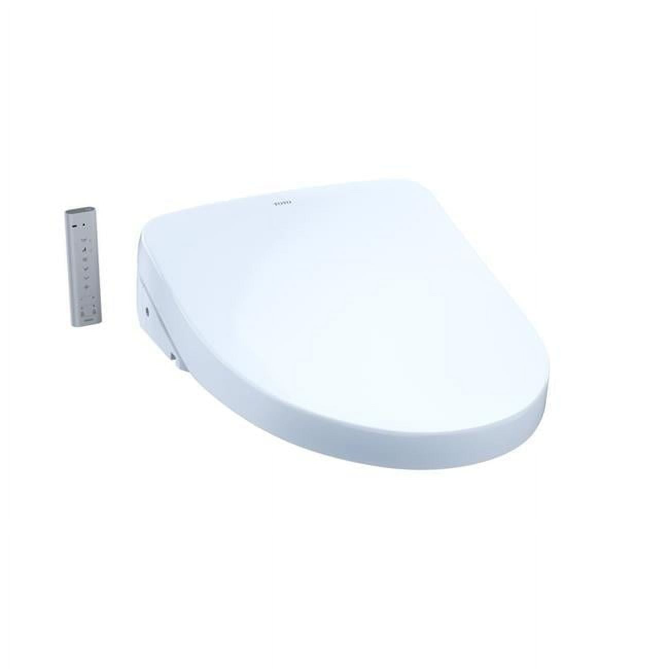 Cotton White Elongated Heated Bidet Toilet Seat with Remote