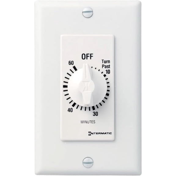 SW60MWK 60-Minute Spring Wound Timer, White - Energy-Saving Control for Lights and Appliances - Easy Installation and Operation