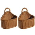 thumbnail image 1 of SWAEAZR 2 Pack Hanging Basket Woven Wall Baskets Hanging Storage Basket Woven Shelf Basket Storage Bin Plant Basket Small Woven Storage Basket with Handle Decorative Basket for Home Office Organizing, 1 of 8