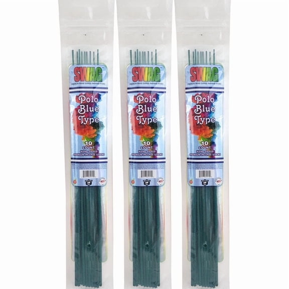 SWAG 11" Hand Dipped Perfume Incense 3-Pack (10-Sticks Per Pack) - Choose Your Scent