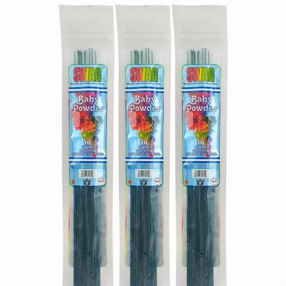 SWAG 11" Hand Dipped Perfume Incense 3-Pack (10-Sticks Per Pack) - Choose Your Scent