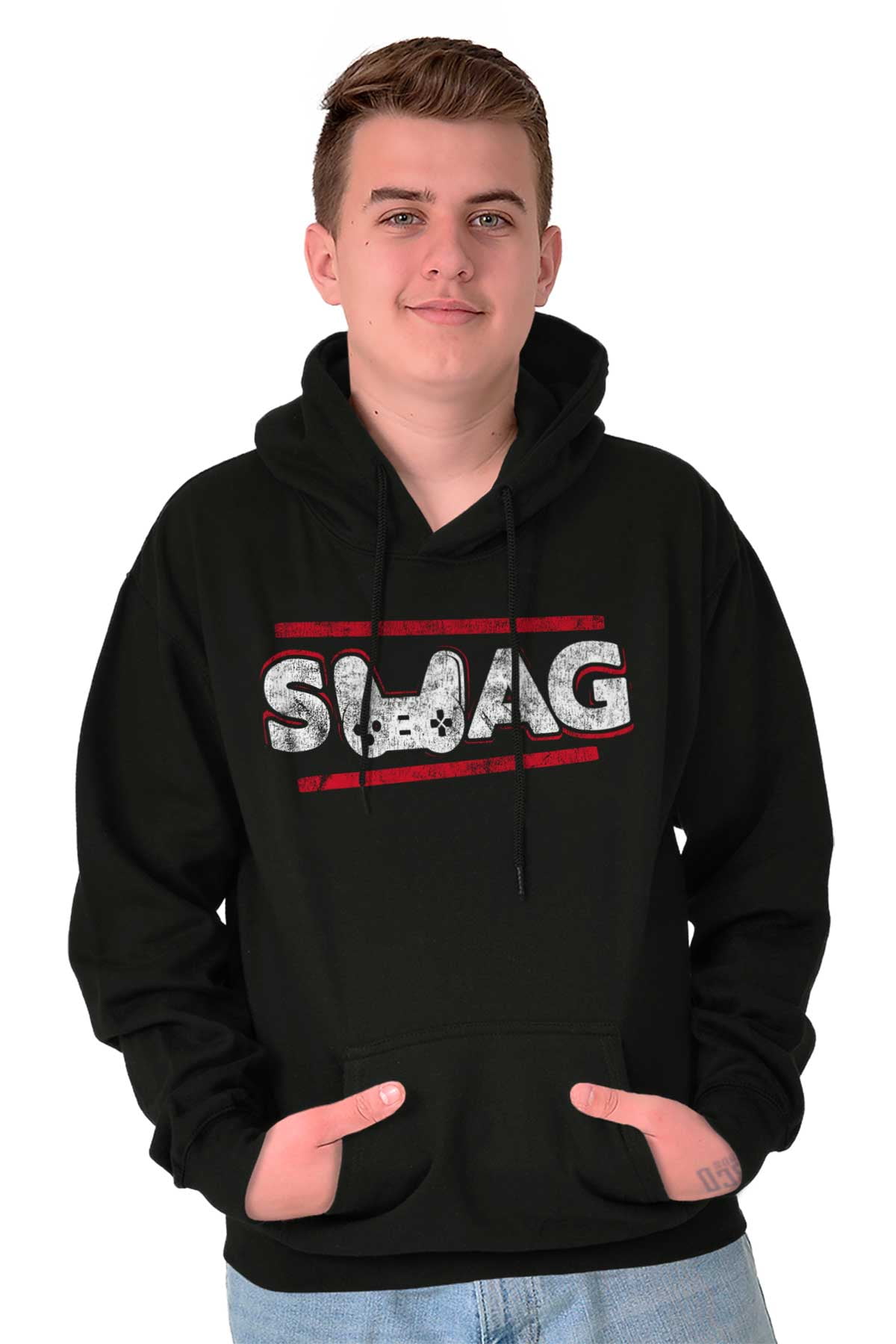 Swag Controller SWAG Controller Gamer Video Game Geek Hoodie Hooded Sweatshirt Men ...