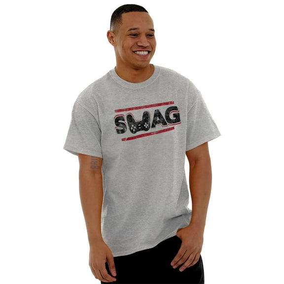 SWAG Controller Gamer Video Game Geek Men's Graphic T Shirt Tees Brisco Brands S