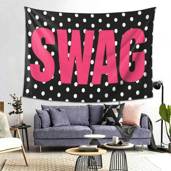 SWAG Printed Tapestry Perfect for Living Room, Bedroom, Office Decoration Live Streaming Wall Hanging Ideal Holiday Gift Fun Bold Wall Art Party Gifts