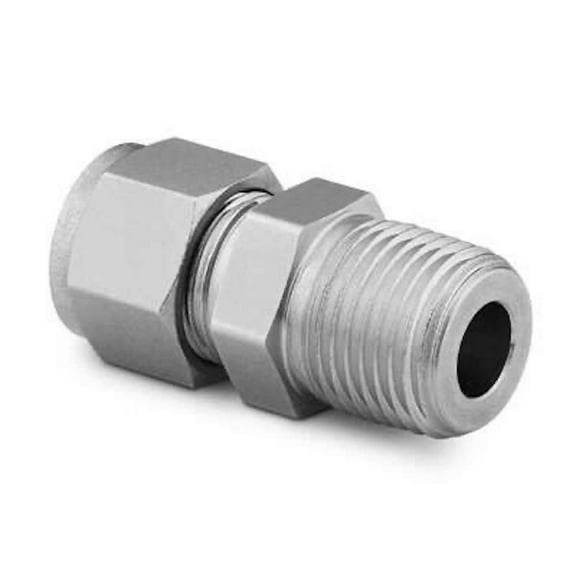 SWAGELOK SS-1010-1-12 5/8 in. Tube, Male Connector, Male NPT, OD X 3/4 in, Stainless Steel Tube Fitting