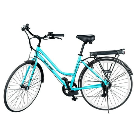SWAGTRON EB9 Electric City Bike With Shimano 7 SPD Cruiser-Style eBike for Women