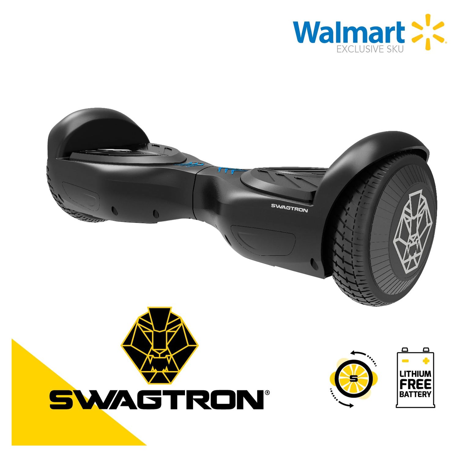 SWAGTRON Swagboard HERO Hoverboard, Dual 250W High-Torque Motors + Automatic Self-Balancing, UL2272-Compliant Lithium-Free Battery with SentryShield® Quantum Protection - image 1 of 6