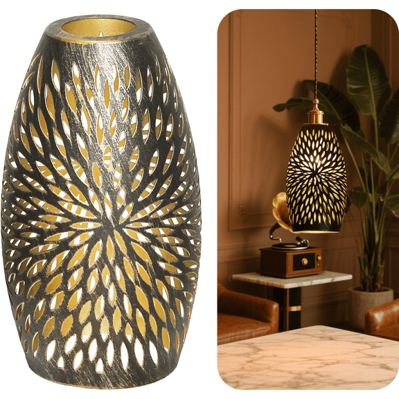 SWAIFDEE Antique Lamp Shade for Chandelier Pendant Light Wall Lamp 4.5X7.8in Metal Narrow Lamp cover For Living/Dining Room