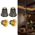 thumbnail image 1 of 4 Count Bell Ceiling Fan Light Cover,AEELLEEA Black/Gold Ceiling Fan Light Shade Chandelier Metal Bell Shaped Cover for Chandelier Wall Sconces with 1-5/8" Fitter, 4.72" Height 4-3/4" Diameter, 1 of 10