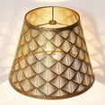 thumbnail image 1 of SWAIFDEE Metal Small Lamp Shade, Etched Arrow Design Lampshade for Table Wall Lamp, Outer Antique Bronze Inner Gold, 6x10x7.5in, 1 of 11