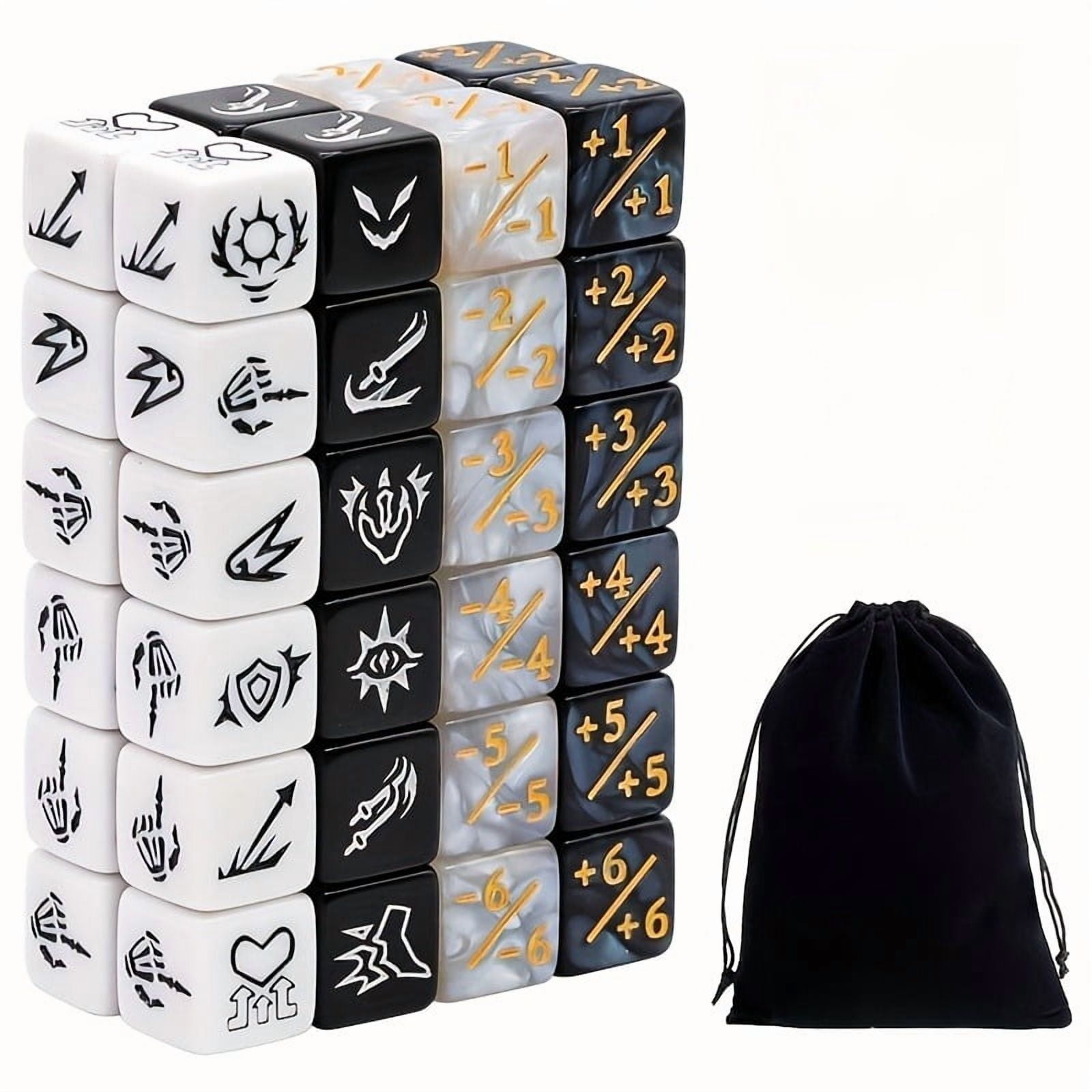 SWAJUJA 48pcs Abilities Keywords Counter Dice MTG Dice 1/+1 Counters Bulk Creature Stats Buff Tokens Dice Set for Magic The Gathering, MTG, TCG, Card Games Accessories (Multicolor)