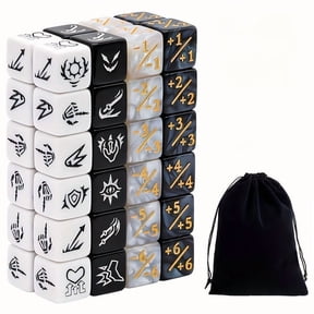 SWAJUJA 48pcs Abilities Keywords Counter Dice MTG Dice 1/+1 Counters Bulk Creature Stats Buff Tokens Dice Set for Magic The Gathering, MTG, TCG, Card Games Accessories (Multicolor)