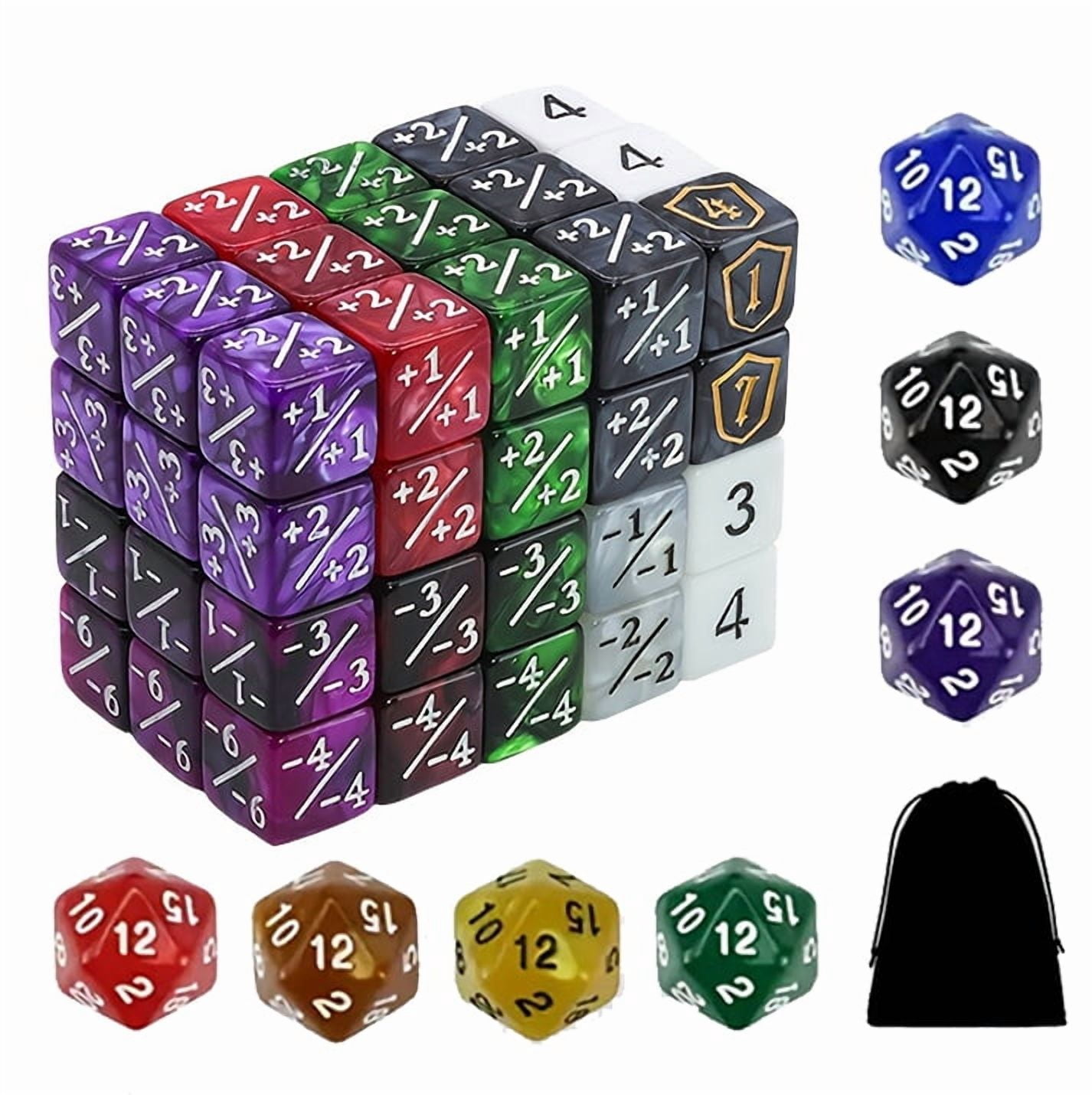 mtg dice cards Tinzum 78 PCS Counter Set Accessories for MTG Magic Card Game 5x Indestructible 60 Piece Gaming Dice Set