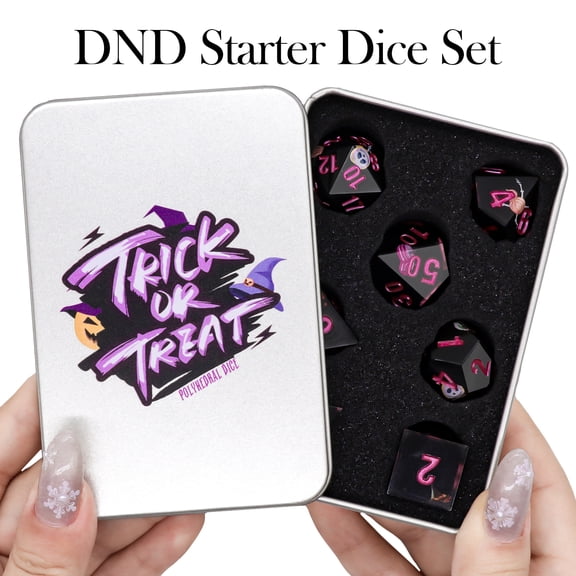 SWAJUJA Dark Fantasy Polyhedral DND Dice Set, 7 Pieces