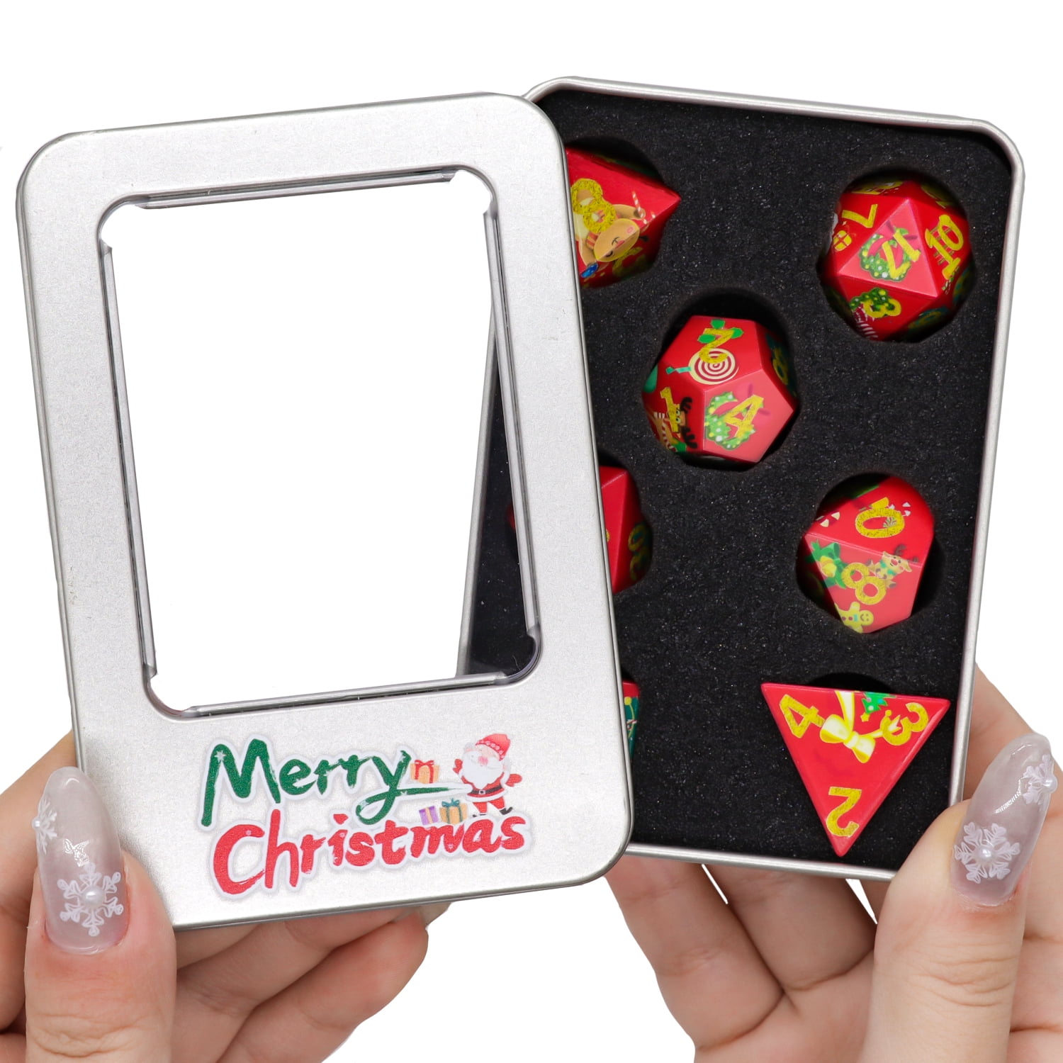 SWAJUJA DND Dice Set Christmas Themed Gift Box 7-Piece