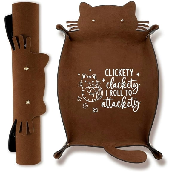 SWAJUJA Cat Dice Folding Dice Holder Desktop Organizer, Cosmetic Storage Tray,Storage Accessories Decorative Desk Organizer Funny Gift for DND RPG Game Players,Storage Tray,Organizer Tray