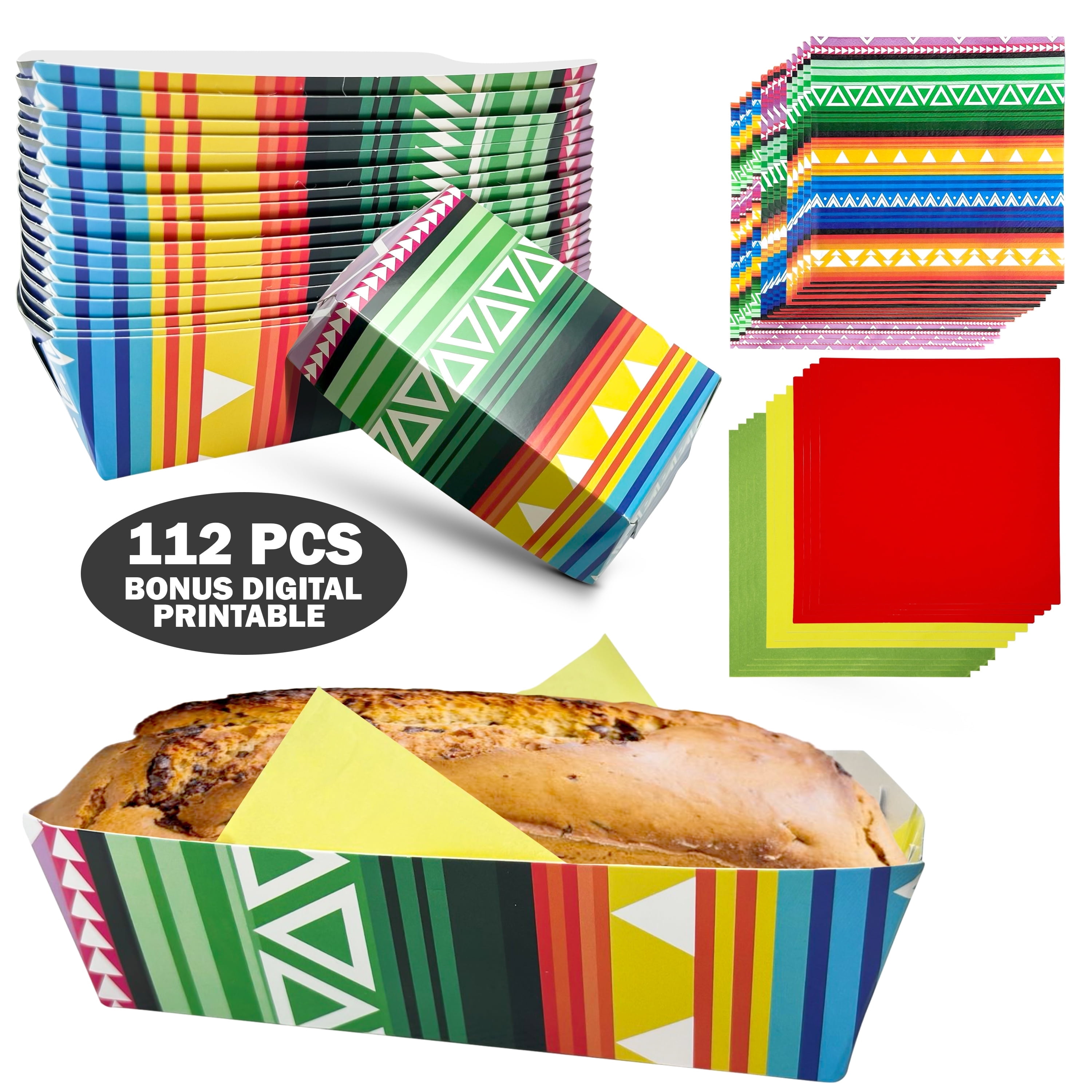 SWAMYRA | 36 Set Fiesta Party Supplies Complete Disposable Fiesta Food Trays with Wax Paper & Napkins | Perfect for Cinco De Mayo, Mexican Fiesta Birthday Parties, Events & Catering