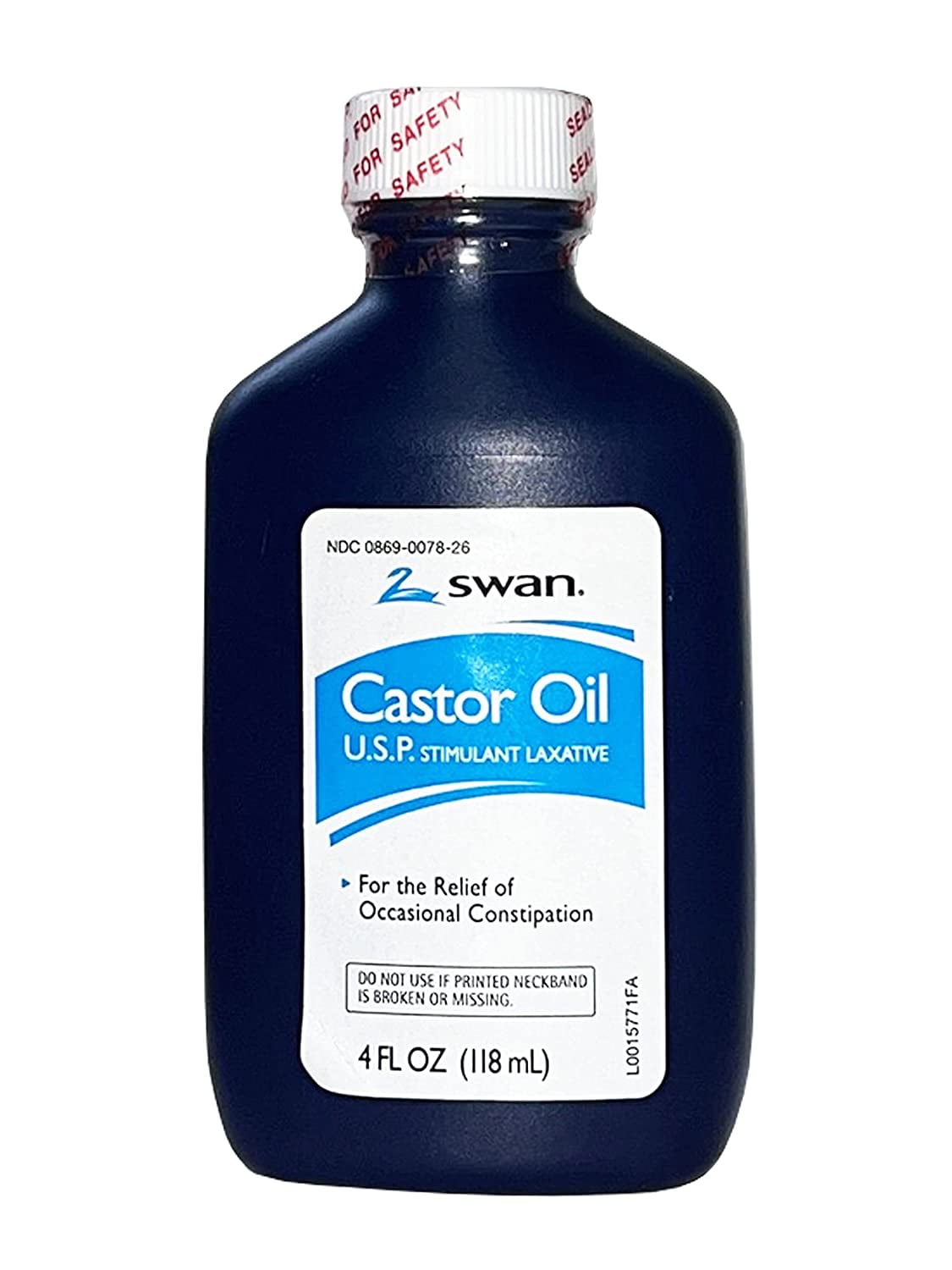 SWAN Castor Oil USP 100 Stimulant Laxative 4 FL OZ For Relief of