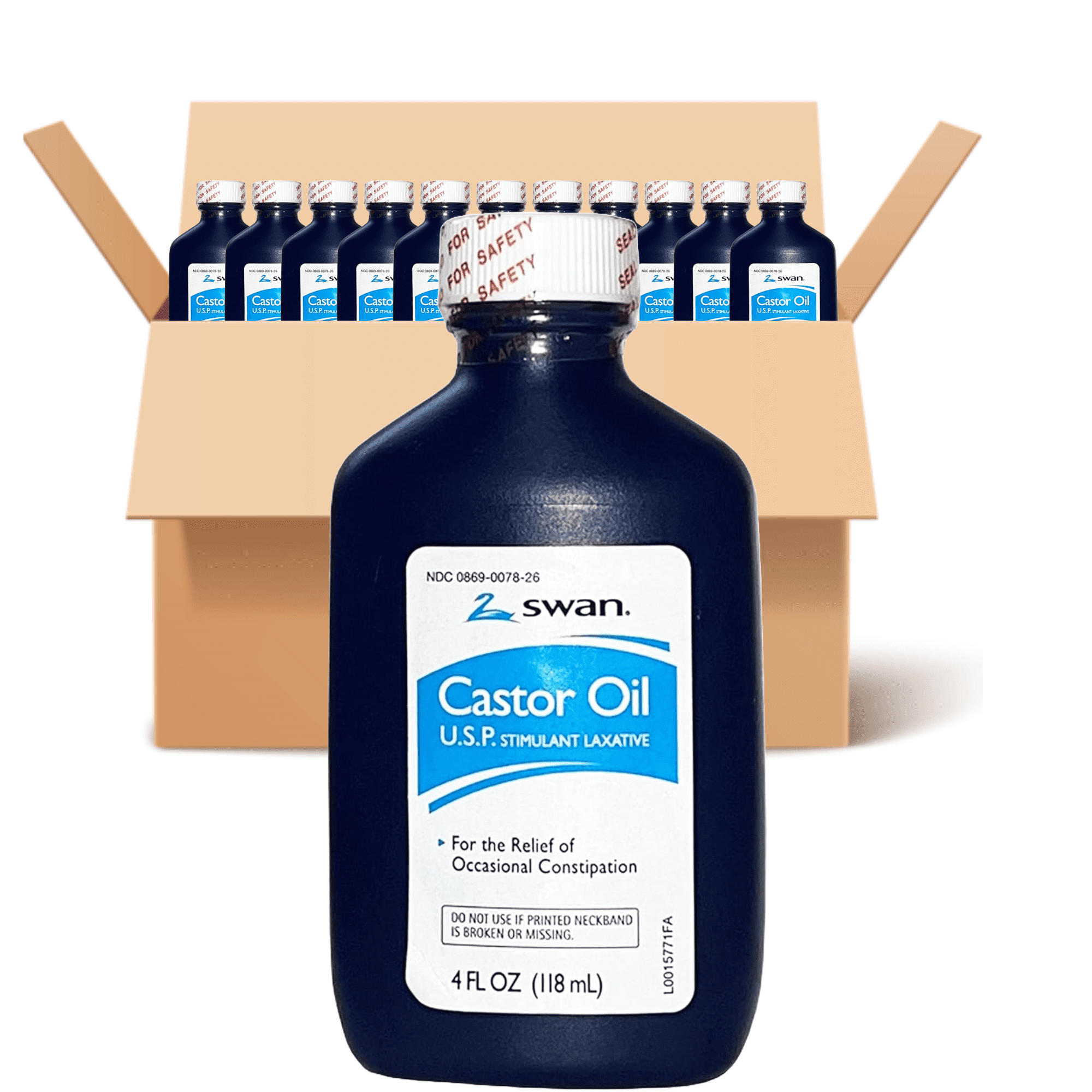 SWAN Castor Oil USP 100% Stimulant Laxative For Relief Of Occasional