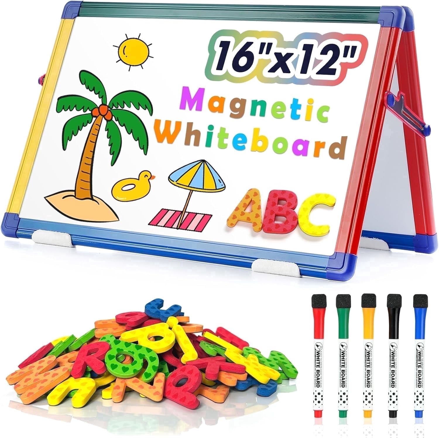 SWANCROWN Magnetic Double-sided Whiteboard Easel