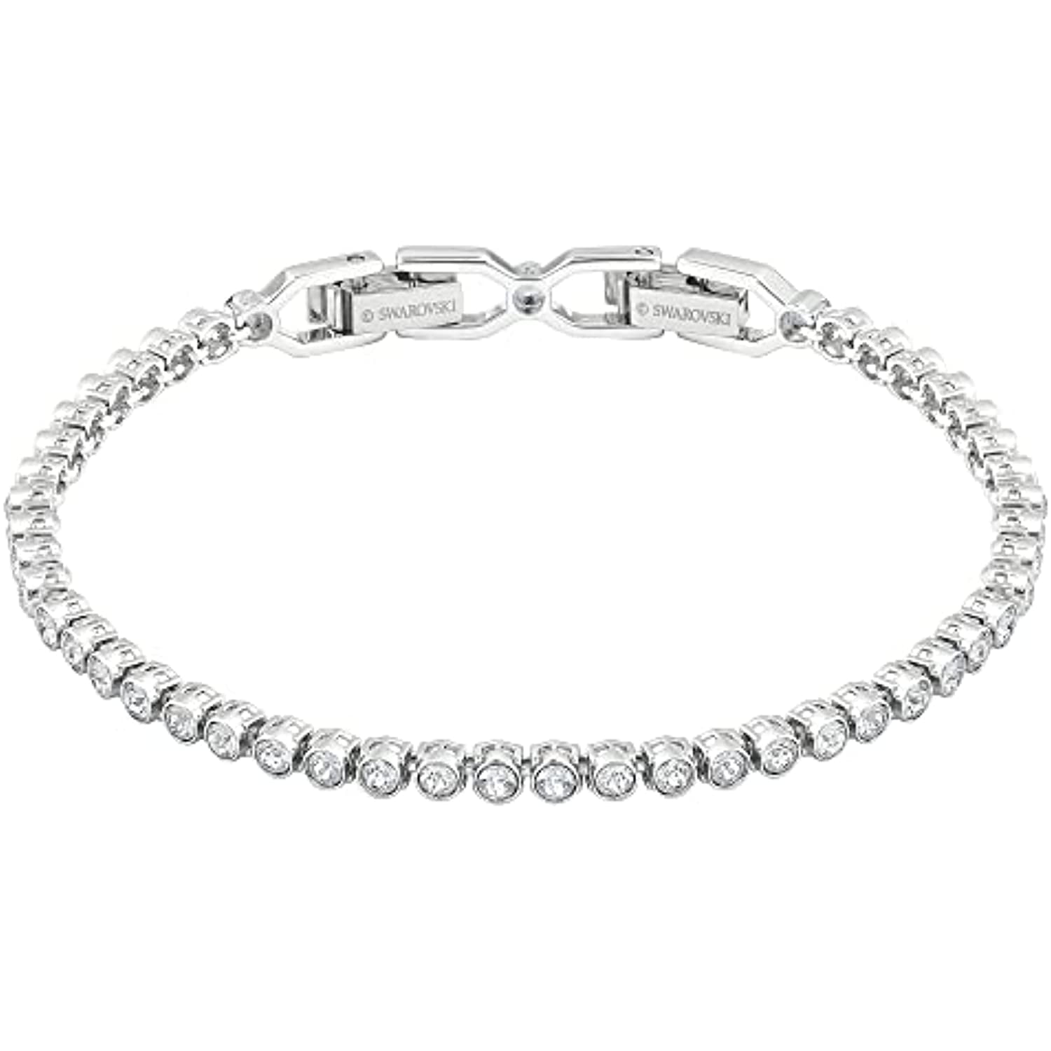 SWAROVSKI Women's Emily Tennis Style Bracelet Collection, Clear, Blue and Pink Crystals