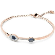 SWAROVSKI Womens Symbolic Evil Eye Bangle Bracelet, Blue Crystal, Mixed Metal Finish, Medium