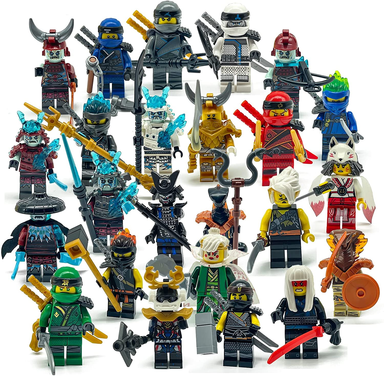 SWASOME Ninjago Collectible Interlocking Block Building Sets, 1.8 in, 24 pieces