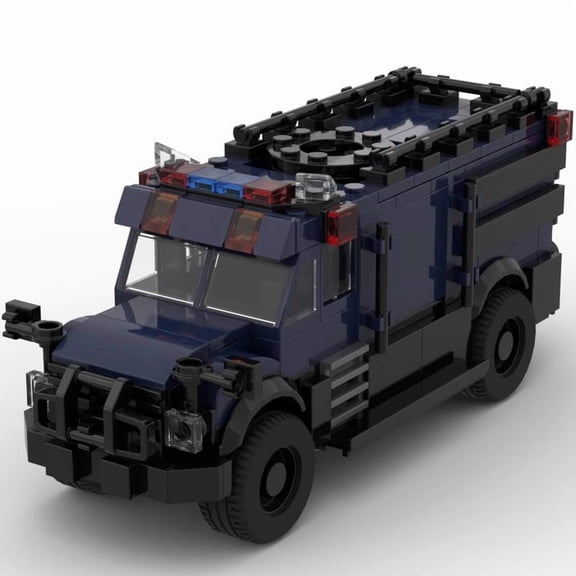 SWAT Assault Vehicle Building Block Set, Tactical Police Truck Brick Assembly Model