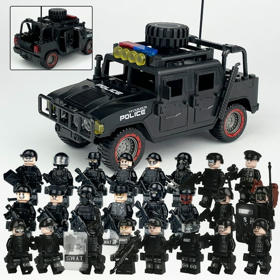 SWAT Team Special Forces 24 Custom Minifigures + Humvee - E22