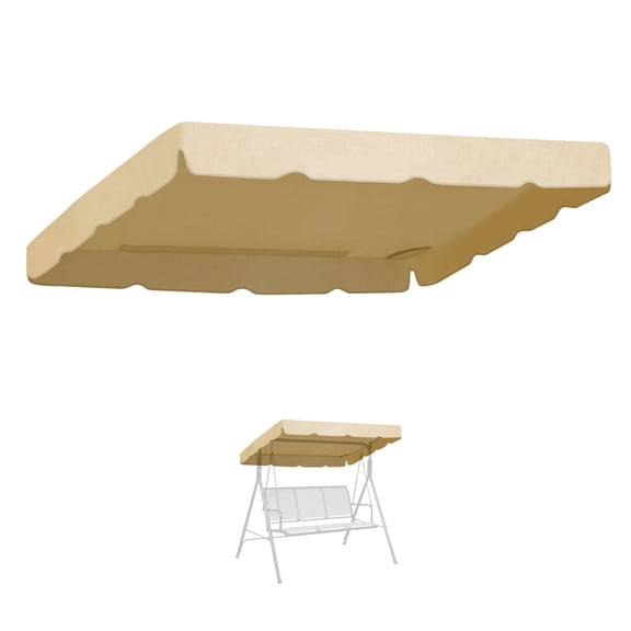 ALUVIERA Patio Swing Canopy Replacement Top Outdoor Seater Porch Swing Canopy Cover, Cover ONLY, (65"x45",Beige)