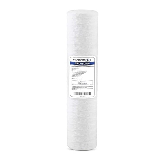 SWC-45-2020 String Wound Water Filter Cartridge | 20" x 4.5" | 20 Micron | Whole House Water Filter Replacement | Sediment Filter for Rust, Dirt, Sand | Polypropylene