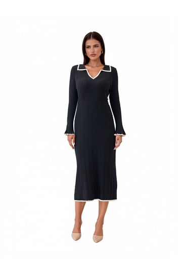white christmas dresses Loose Dresses for Women, Casual Winter Dress, Blue Midi Dress S / Brown