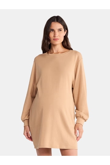 white christmas dresses Blake Oversized Maternity & Nursing Lounge Dress | Grey Heather main image 0