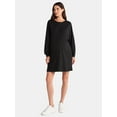 thumbnail image 1 of Time and Tru Women's Maternity French Terry Sweatshirt Dress with Long Sleeves, Sizes S-XXL, 1 of 5