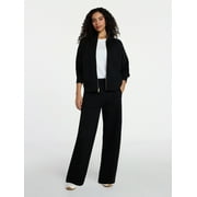 Women's Fleece Sweatshirt and Barrel Leg Pants Set, 2-Piece, Sizes XS-XXXL