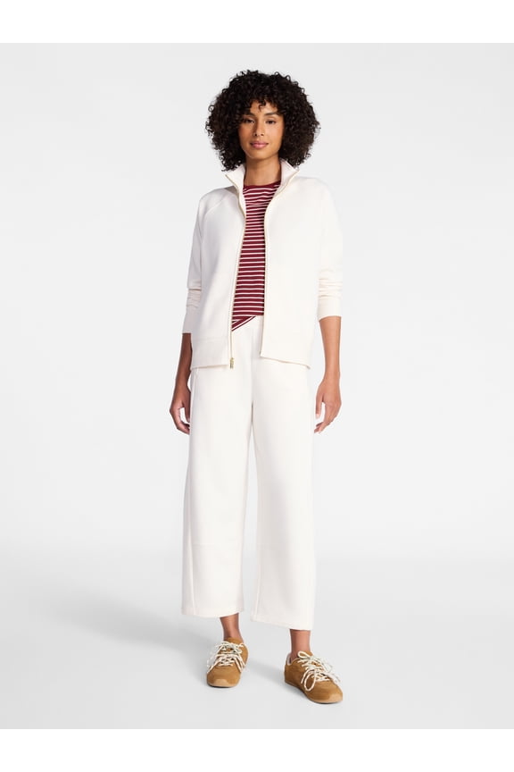 Women's Fleece Sweatshirt and Barrel Leg Pants Set, 2-Piece, Sizes XS-XXXL