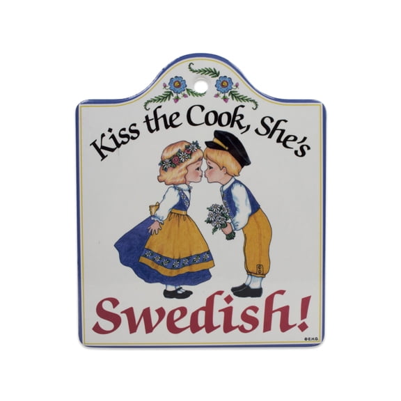 "SWED Ceramic Multicolor Cheeseboard with Cork Backing: Swedish "
