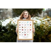 SWEDISH Alphabet POSTER Print With Words And English Translations 16 x 20 inches