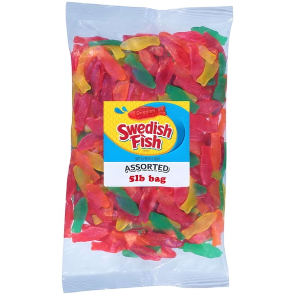 SWEDISH FISH Assorted Soft & Chewy Candy, Bulk Candy, 5 lb