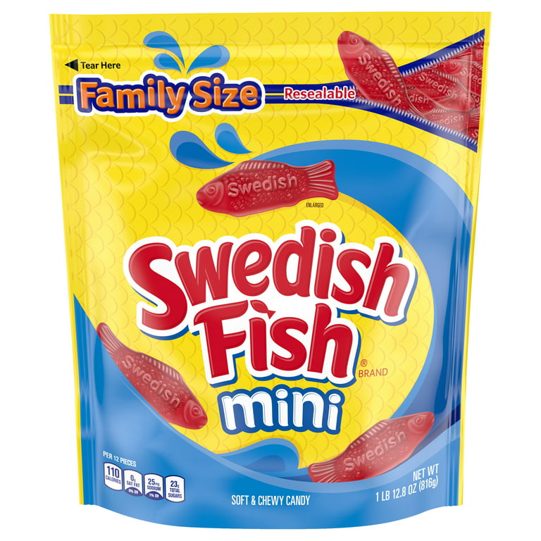 Swedish Fish Candy, Soft & Chewy, Mini, Family Size - 28.8 oz