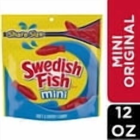 Swedish Fish Mini Soft & Chewy Candy – Share Size 12 Oz Bags, Pack Of 12 – Made In USA